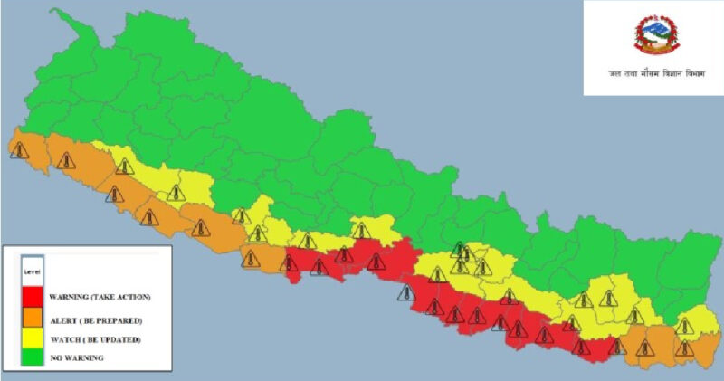 तराईका जिल्लाहरुमा तीन दिनसम्म तातो हावा चल्ने, सतर्क रहन अनुरोध