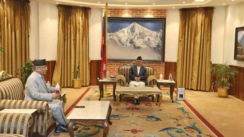 प्रधानमन्त्री र राष्ट्रपतिबीच भेटवार्ता, संसद गतिरोध र बजेटको तयारी लगायतबारे छलफल