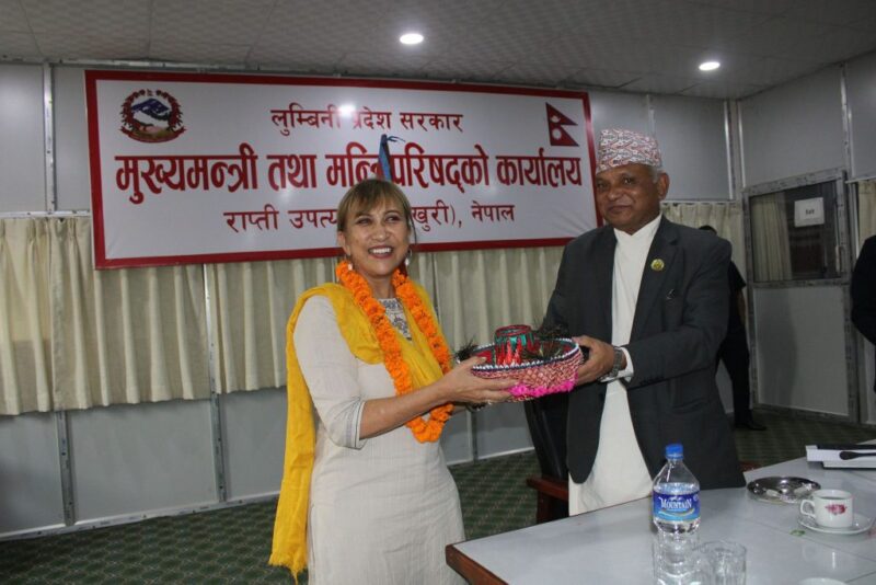 लुम्बिनीका मुख्यमन्त्री र संयुक्त राष्ट्रसंघका आवासीय संयोजकबीच भेटवार्ता