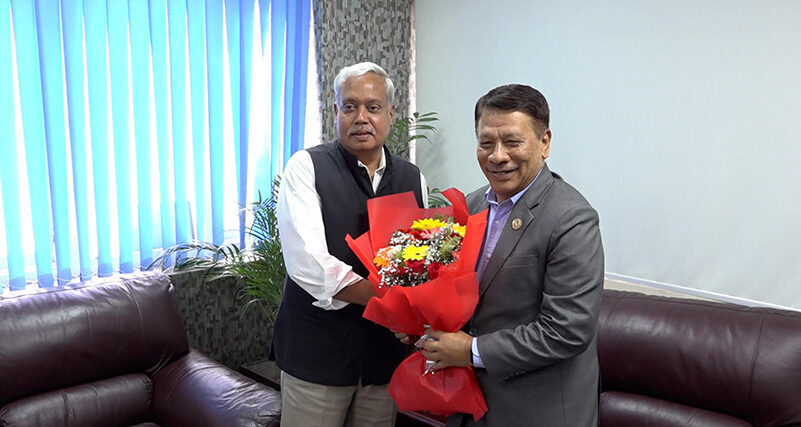 उपप्रधानमन्त्री सिंह र भारतीय राजदूत श्रीवास्तबीच शिष्टाचार भेटवार्ता