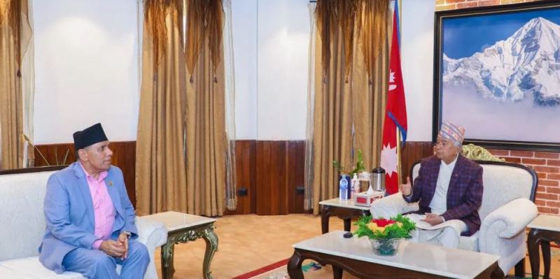 राष्ट्रपति पौडेल र राष्ट्रिय सभाका अध्यक्ष दाहालबिच भेटवार्ता
