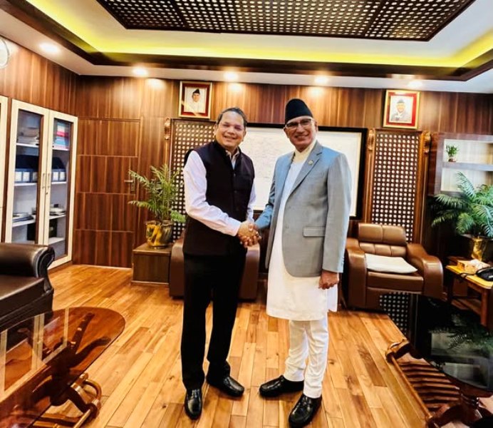 अर्थमन्त्री पौडेल र भाजपाका विदेश विभाग प्रमुख चौथाइवालेबीच भेटवार्ता