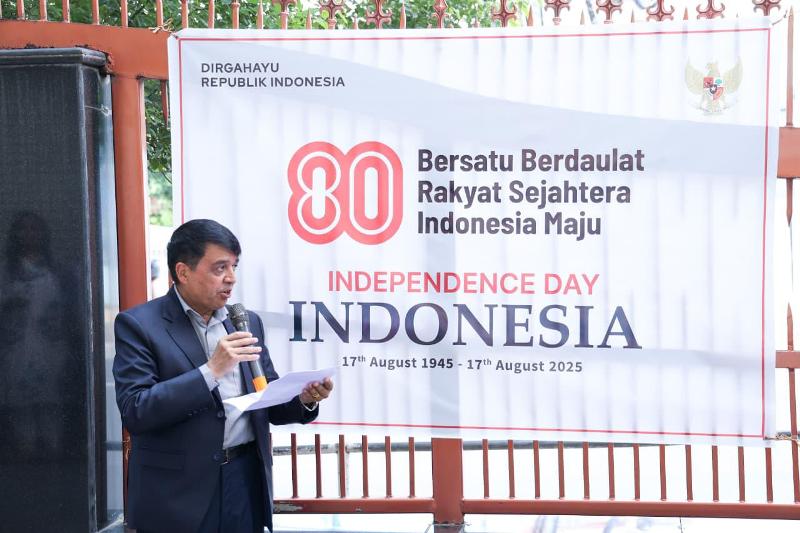 इन्डोनेसियाको ८०औँ स्वतन्त्रता दिवसको अवसरमा काठमाडौँमा झन्डोत्तोलन