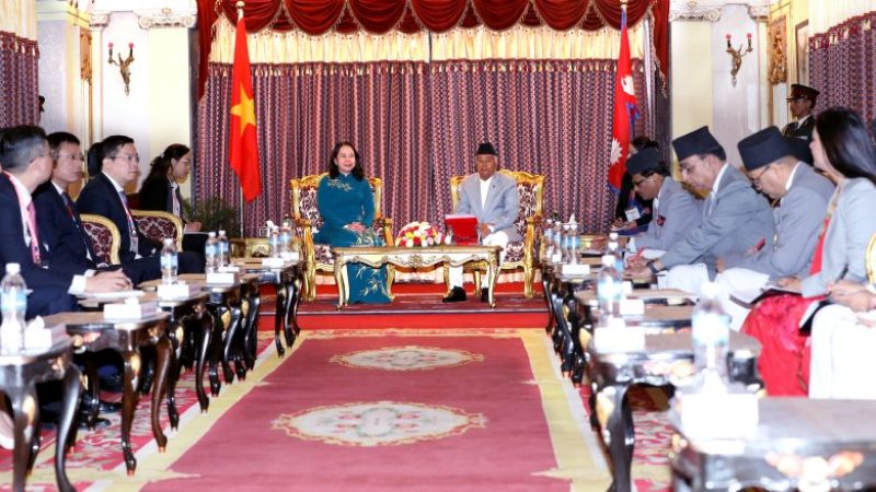 राष्ट्रपति पौडेल र भियतनामका उपराष्ट्रपतिबीच शिष्टाचार भेटवार्ता