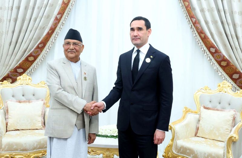 प्रधानमन्त्रीद्धारा तुर्कमेनिस्तानका राष्ट्रपतिलाई नेपाल भ्रमणको निम्तो