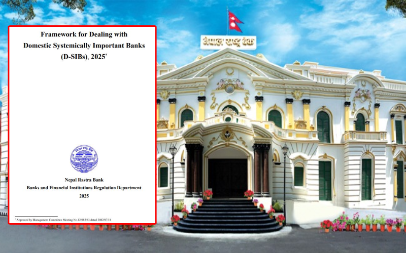 ठूला बैंकलाई नियमन गर्न राष्ट्र बैंकद्धारा ‘डी–एसआईबी फ्रेमवर्क २०२५’ जारी, १% सम्म एचएलए कायम गर्नुपर्ने