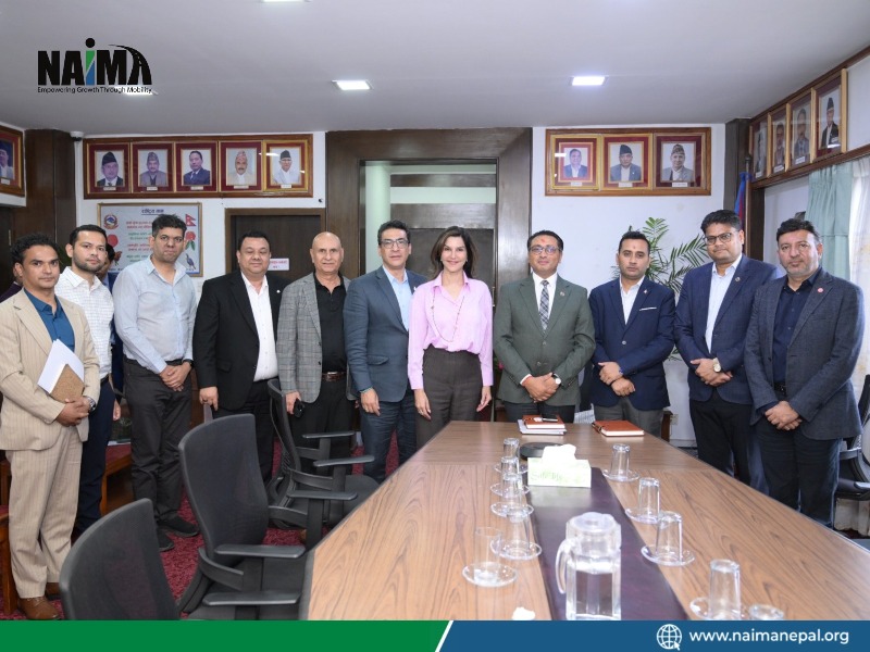 नाइमा प्रतिनिधिमण्डलद्वारा अर्थमन्त्री वाग्ले र भौतिक पूर्वाधार मन्त्री लम्सालसँग छलफल