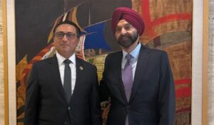 अर्थमन्त्री वाग्ले र विश्व बैंक समूहका अध्यक्ष अजय बाङ्गाबीच भेटवार्ता